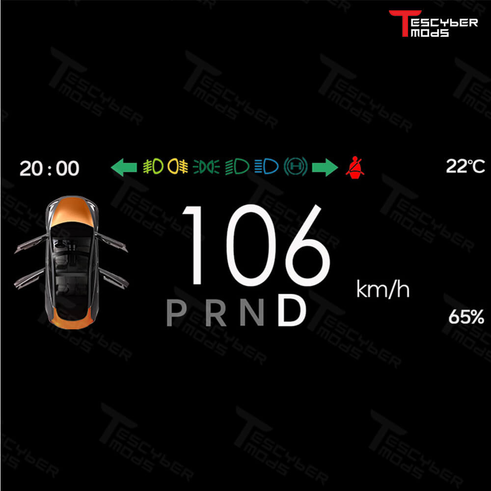Tescybermod Model 3/Y Flip-up TES-F39 Dashboard Display