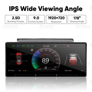 TesCyberMods Model 3/Y F9 9-Inch Touchscreen Dashboard Display with Carplay & Android Auto