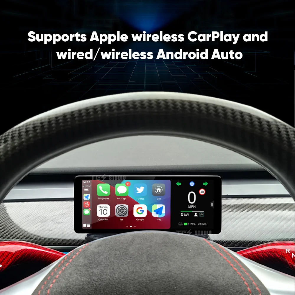 TescyberMods 6.86" Dashboard Carplay Touch Screen for Model 3/Y (F68)