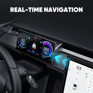 TesCyberMods Model 3/Y F9 9-Inch Touchscreen Dashboard Display with Carplay & Android Auto