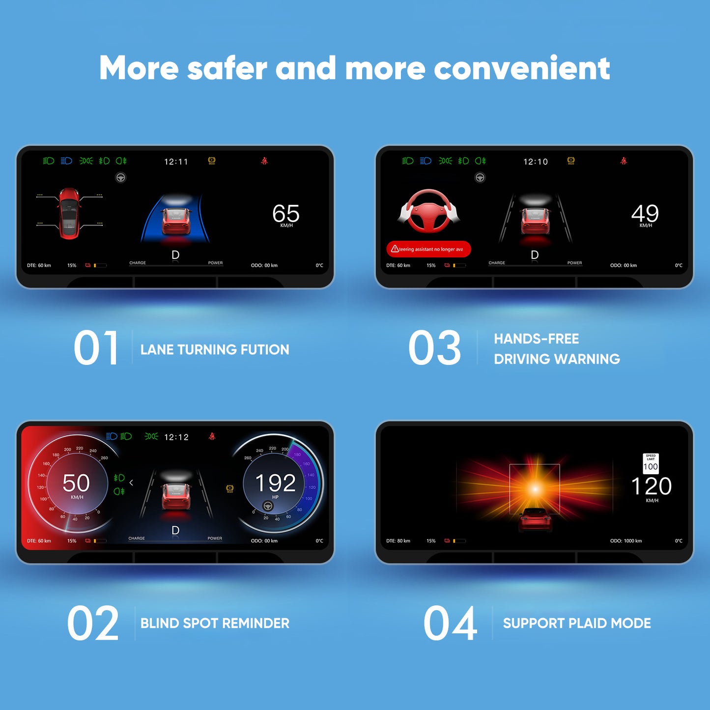 TesCyberMods Model 3/Y F9 9-Inch Touchscreen Dashboard Display with Carplay & Android Auto