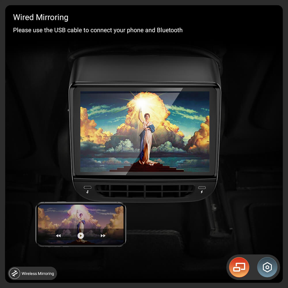 Tesstudio Model 3/Y H7 Plus Rear Touch Screen Carplay Auto Display ( Android 13 System)