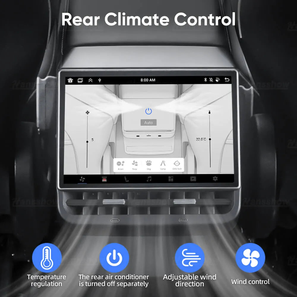 R86 Android Rear Entertainment Screen - 8.66 Inches Rear Screen Advanced Upgrade For Model 3/Y