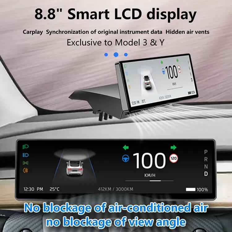 Tesla Model 3/Y 8.8 Inch Dashboard Touch Screen With Carplay & Android Auto Voice Control