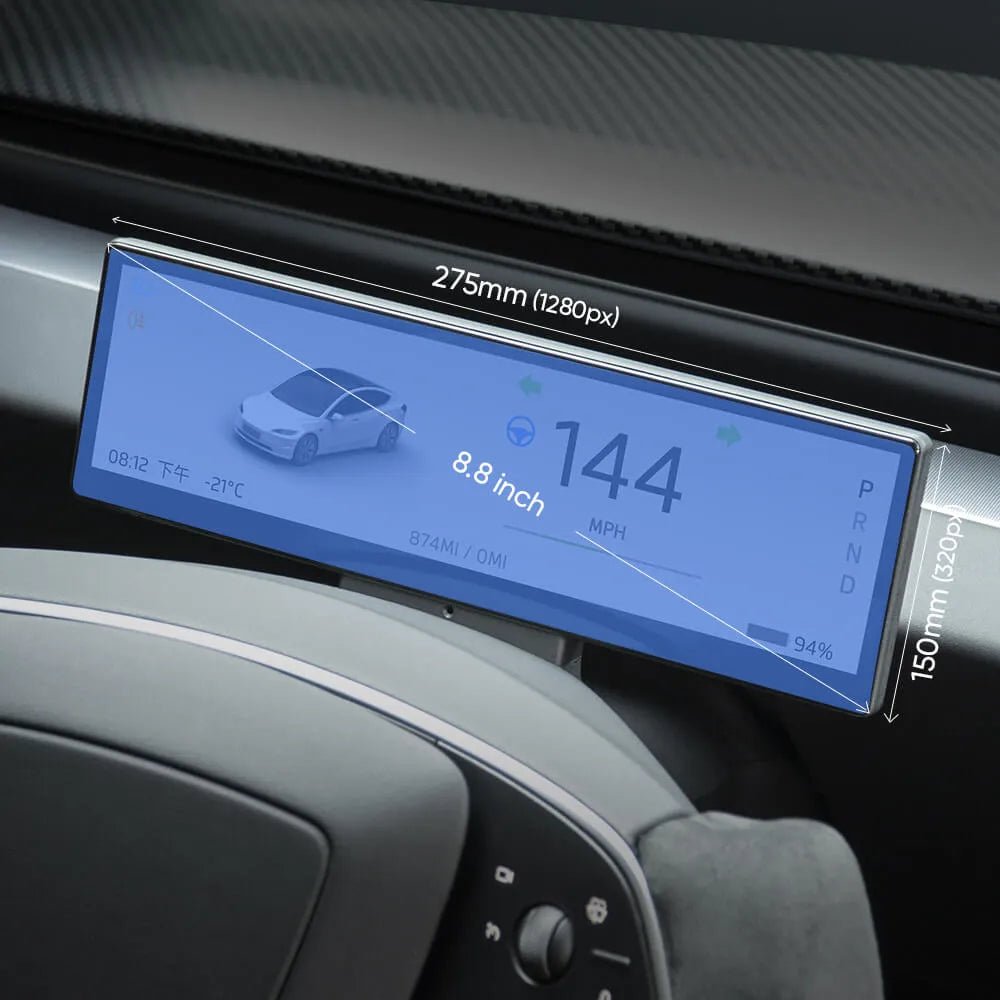 Tesla Model 3/Y 8.8 Inch Dashboard Touch Screen With Carplay & Android Auto Voice Control