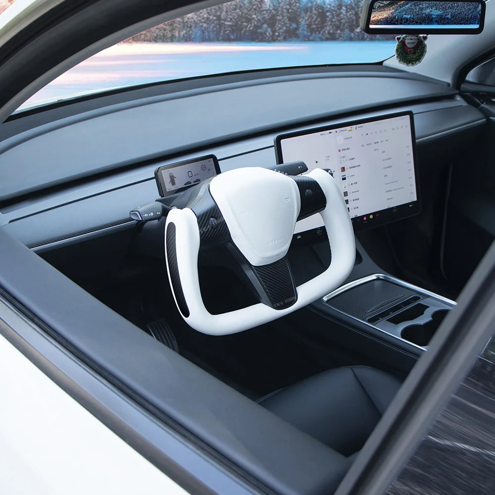 Model 3/Y Carbon Fiber Classic Yoke Style Steering Wheel