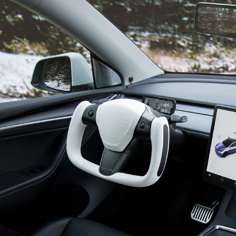 Model 3/Y Carbon Fiber Classic Yoke Style Steering Wheel