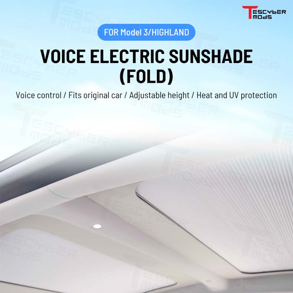 Voice Control Retractable Roof Sunshade for Tesla Model 3/Highland 3