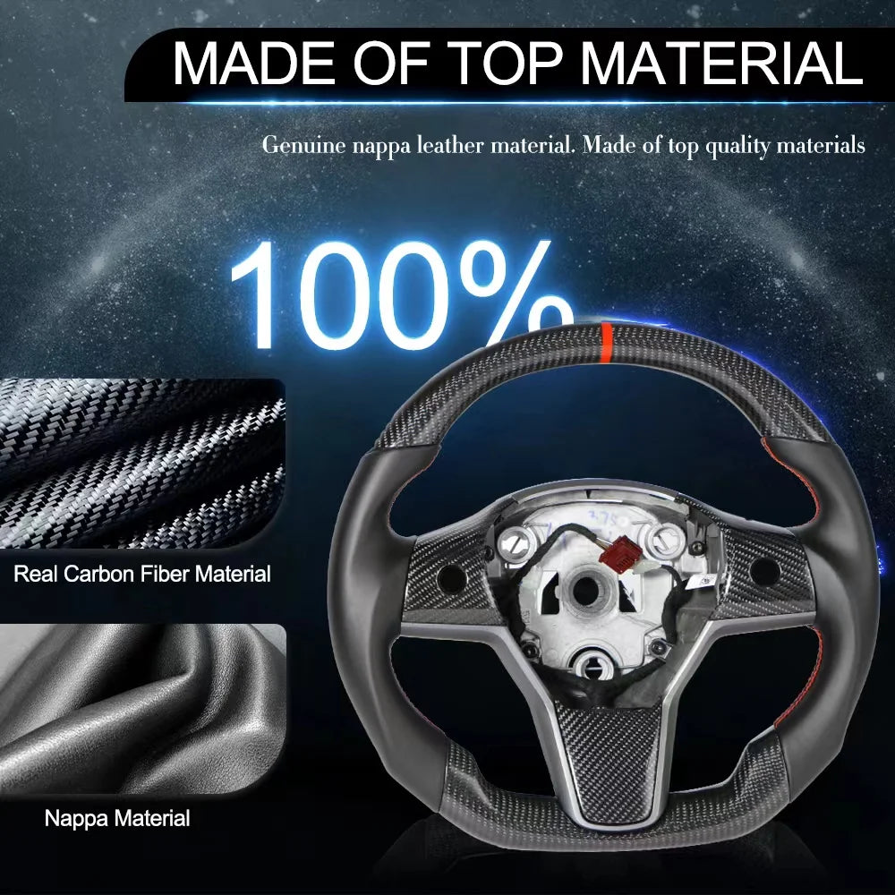 Model 3/Y Napa Carbon Fiber Steering Wheel Custom