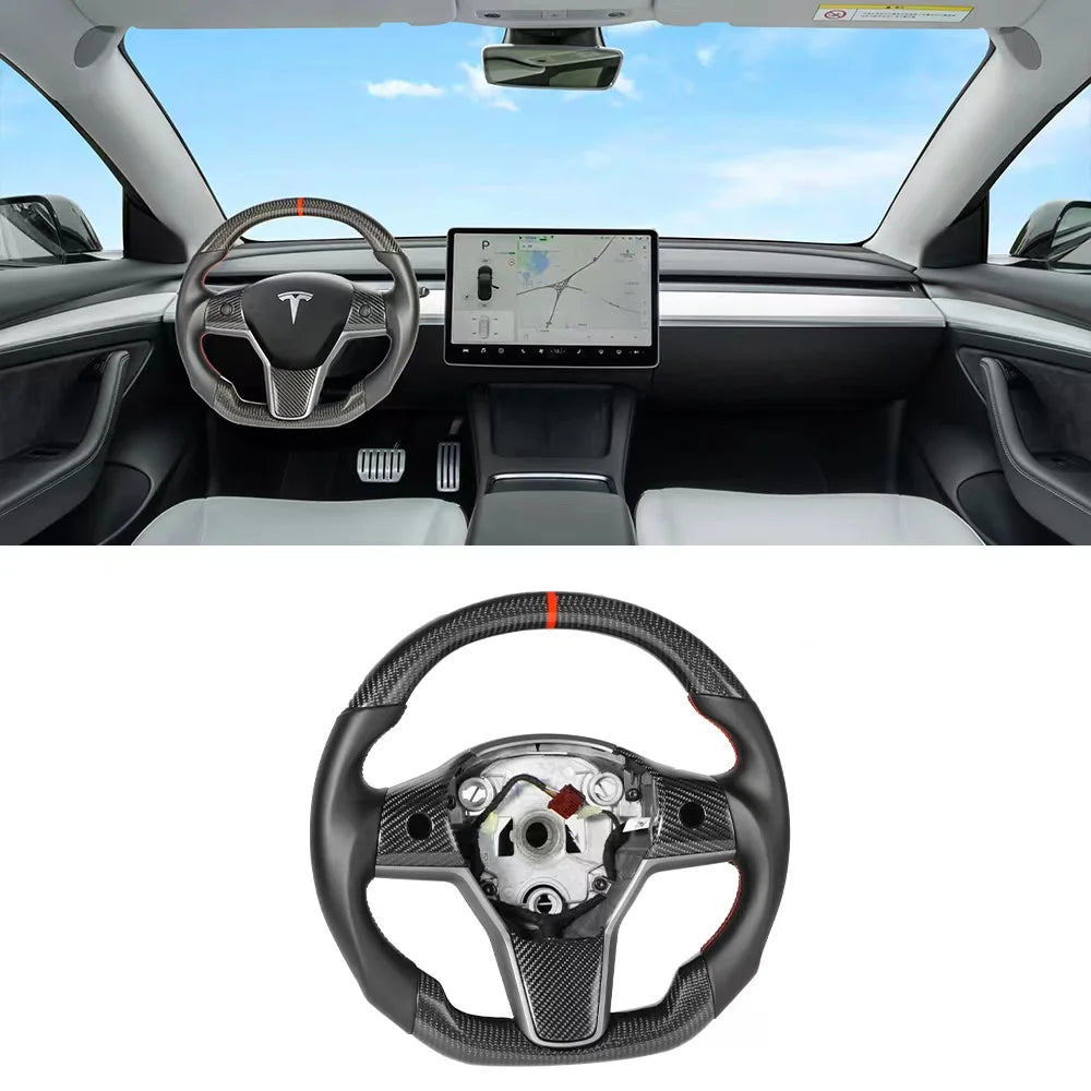 Model 3/Y Napa Carbon Fiber Steering Wheel Custom
