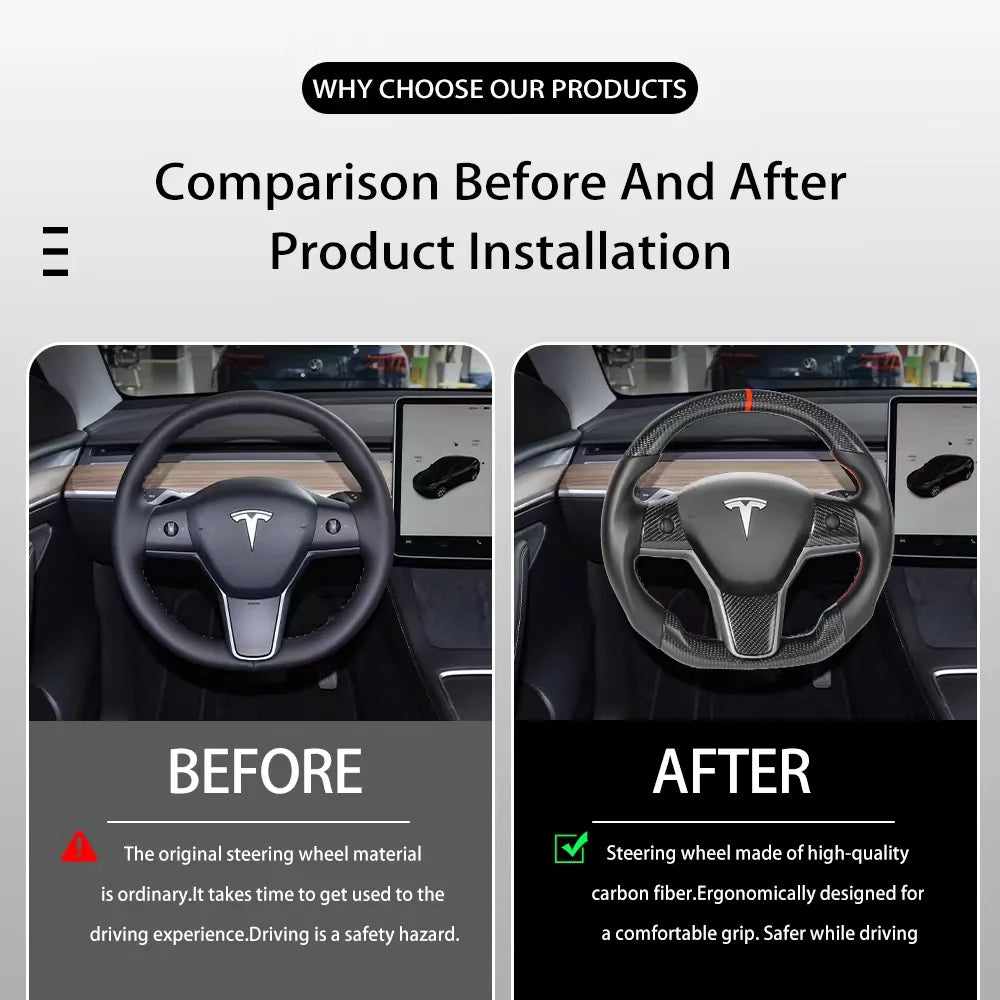 Model 3/Y Napa Carbon Fiber Steering Wheel Custom